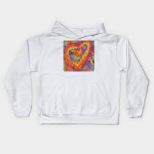 Colorful abstract of exploding hearts Kids Hoodie